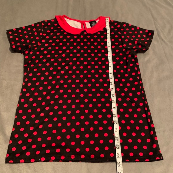 Agnes & Dora Black Red Neverland T EUC Size M Peter Pan collar pin up girl shirt - Picture 3 of 6